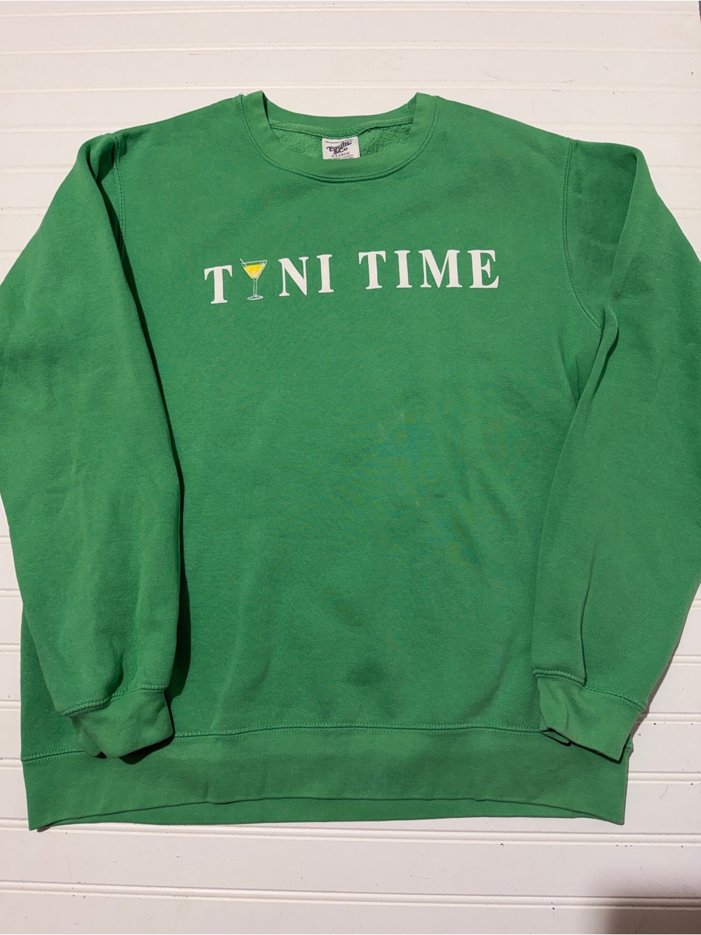 Pacific & Co. "Tini Time" Green Crewneck Sweatshirt - Men's XL Martini